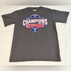 Vintage Texas Rangers Shirt M MLB Baseball 2010 AL West Division Champions Shirt